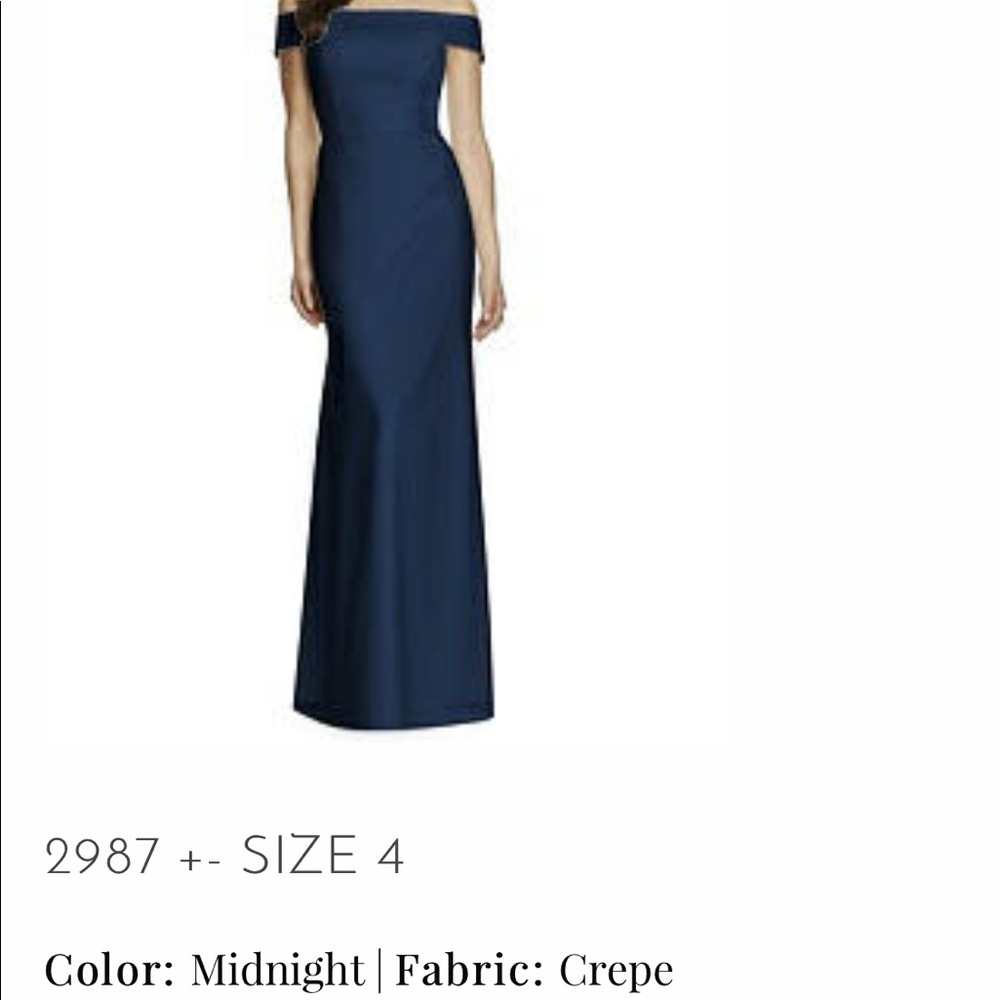 Dessy off the shoulder bridesmaids dress